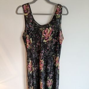 Vintage Sheer Floral Maxi Dress